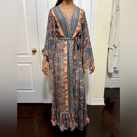 Piramide orange maxi wrap dress from Ibiza Line (XS) - Picture 1 of 7